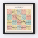 Vintage Map of Jackson County, Minnesota 1907