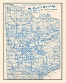 Vintage Map of St. Louis County, Minnesota 1920