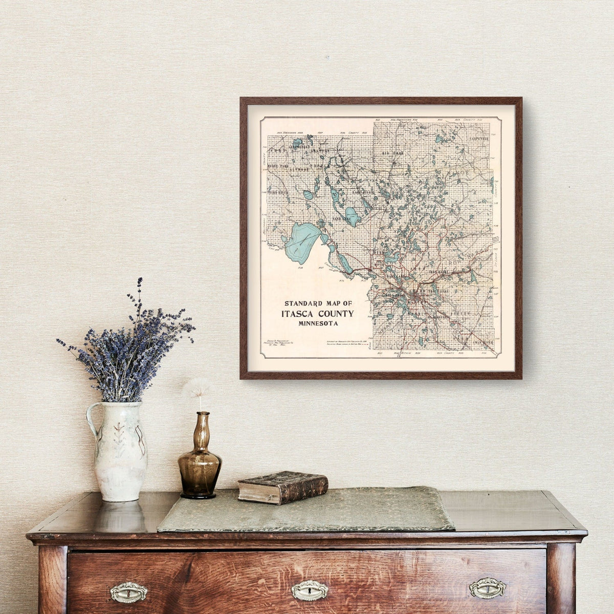 Vintage Map of Itasca County, Minnesota 1914, photo 3 of 5