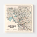 Vintage Map of Itasca County, Minnesota 1914