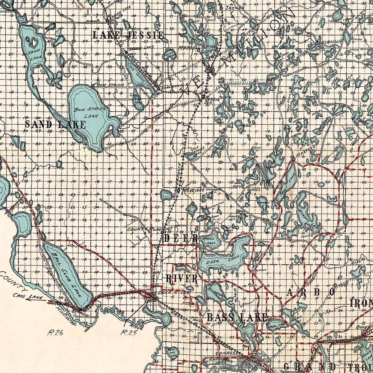 Vintage Map of Itasca County, Minnesota 1914, photo 2 of 5