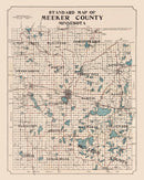 Vintage Map of Meeker County, Minnesota 1913