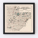 Vintage Map of Carver County, Minnesota 1913