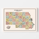 Vintage Map of Stearns County, Minnesota 1907