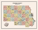 Vintage Map of Stearns County, Minnesota 1907