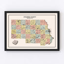 Vintage Map of Stearns County, Minnesota 1907