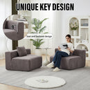 Curved Sectional Sofa With 2 Pillows For Living Room - Gray by HouseOfZazla