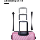 3 Piece Luggage Sets ABS Lightweight Suitcase with Two Hooks, Spinner Wheels, TSA Lock, (20/24/28), Pink