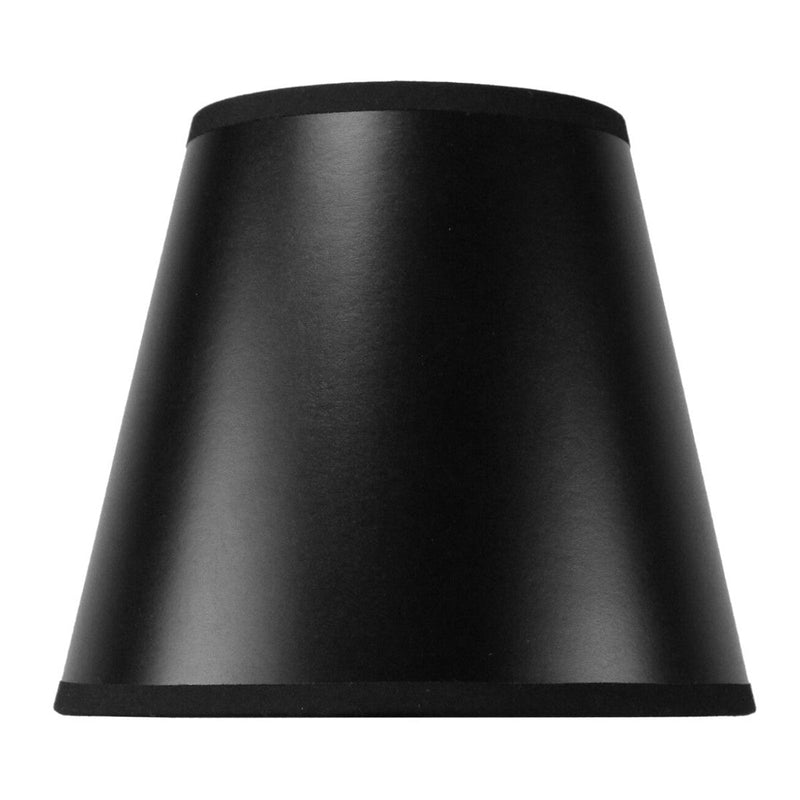 8"W x 7"H Black CLIP ON Empire Hard Back Lampshade with Gold Lining