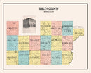 Vintage Map of Sibley County, Minnesota 1907