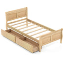 Twin Size Sleigh Bed with 2 Storage Drawers Wood Platform Bed Frame by LJGDeals