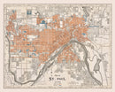 Vintage Map of St. Paul, Minnesota 1915