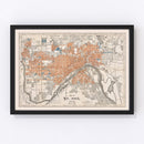 Vintage Map of St. Paul, Minnesota 1915