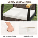 Set of 2 Outdoor 360¬∞ Swivel Bar Stool with Cushion and Acacia Wood Armrests by LJGDeals