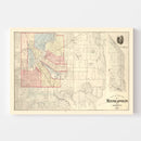 Vintage Map of Minneapolis, Minnesota 1874