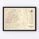 Vintage Map of Minneapolis, Minnesota 1874