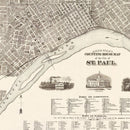 Vintage Map of St. Paul, Minnesota 1869