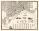 Vintage Map of St. Paul, Minnesota 1869