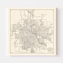 Vintage Map of Jackson, Michigan 1929