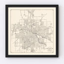 Vintage Map of Jackson, Michigan 1929