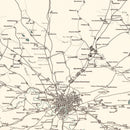 Vintage Map of Moscow, Russia 1928