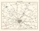 Vintage Map of Moscow, Russia 1928