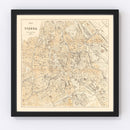Vintage Map of Vienna, Austria 1923