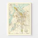 Vintage Map of Tacoma, Washington 1923