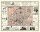 Vintage Map of Nurnberg, Germany 1920
