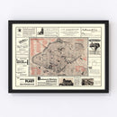 Vintage Map of Nurnberg, Germany 1920