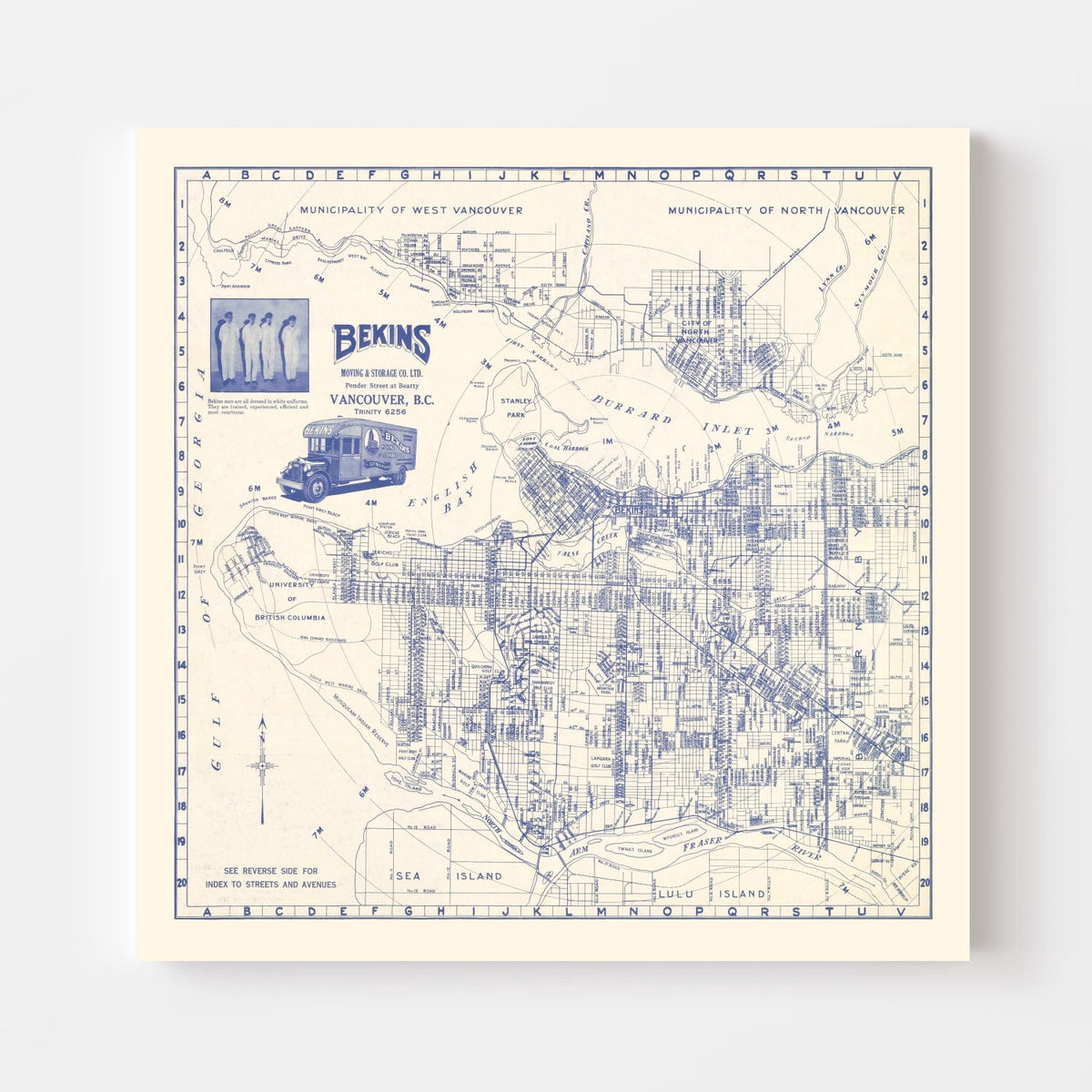 Vintage Map of Vancouver, Canada 1920, photo 4 of 5