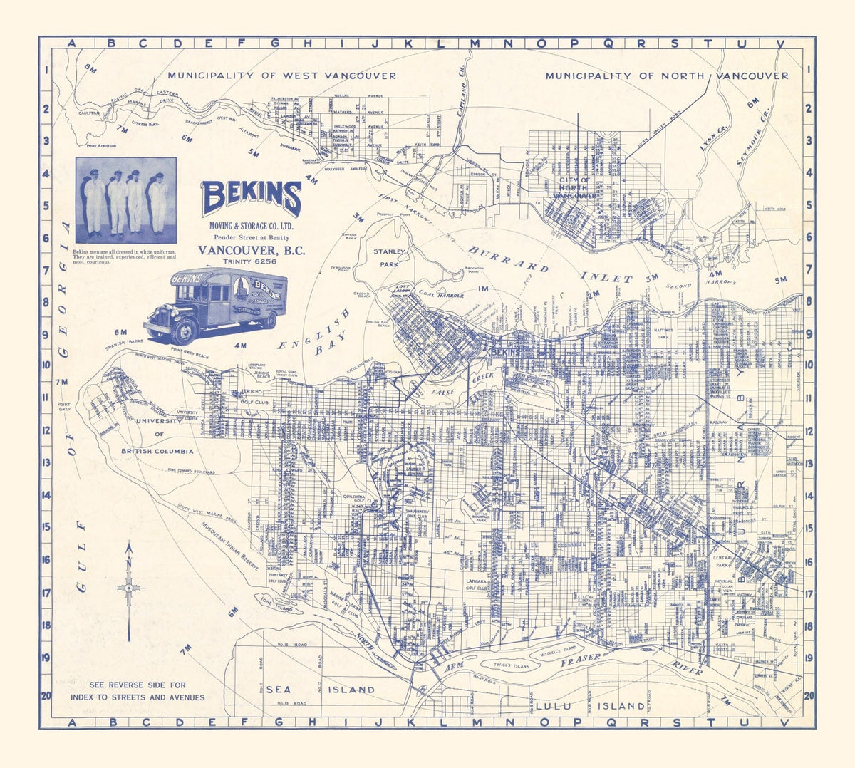 Vintage Map of Vancouver, Canada 1920, photo 5 of 5