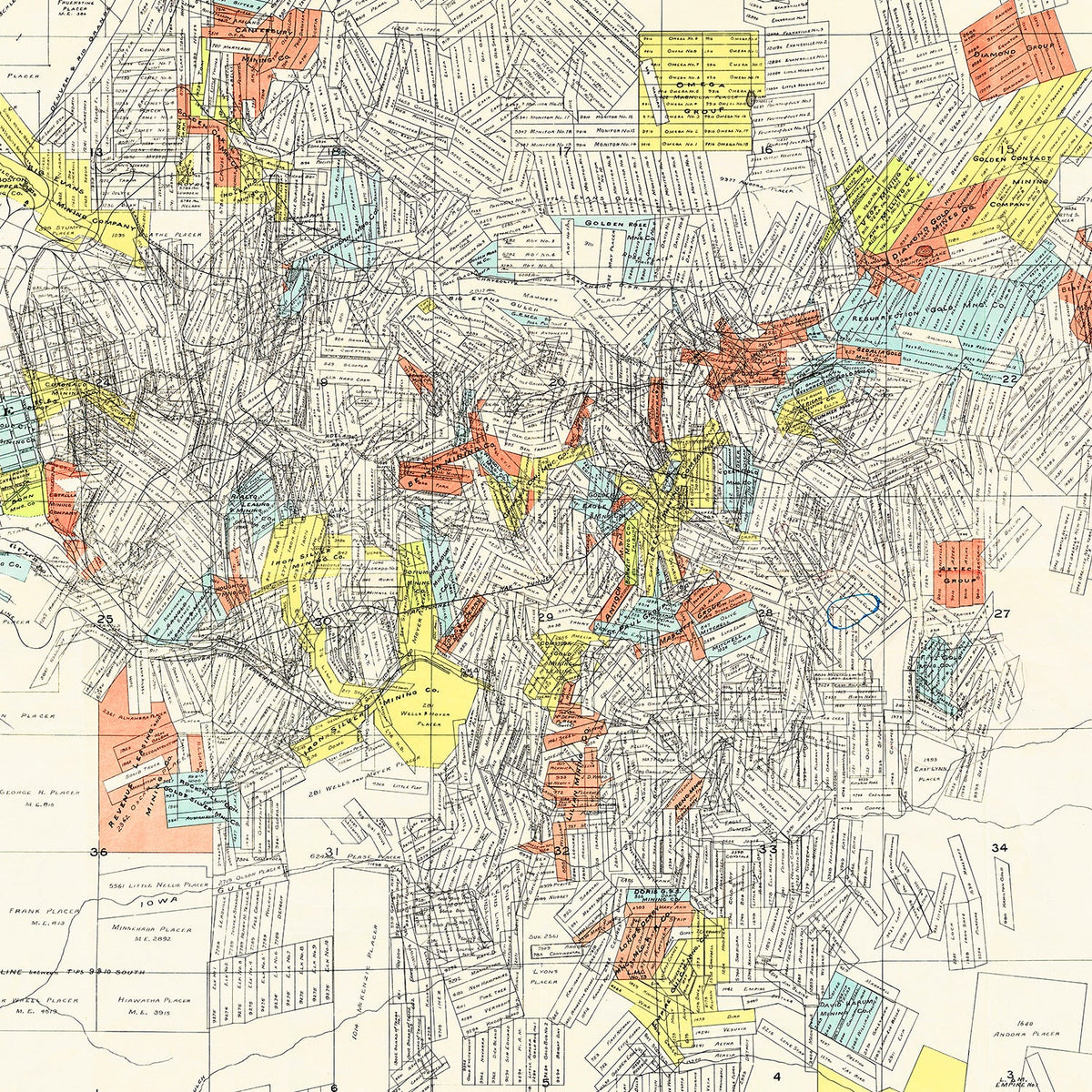 Vintage Leadville Mining District Map 1901, photo 2 of 5