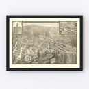 Vintage Map of Deadwood, South Dakota 1884