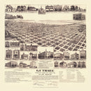 Vintage Map of Guthrie, Oklahoma 1891