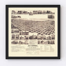 Vintage Map of Guthrie, Oklahoma 1891