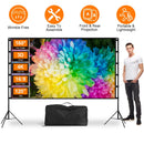 120inch Projector Screen with Stand 16:9 4K HD Rear Front Wrinkle-Free Portable And Foldable Movie Screen with Carry Bag For Indoor Outdoor Home Theat