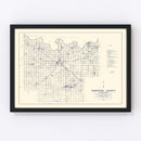 Vintage Map of Pontotoc County, Oklahoma 1936