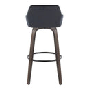 Daniella - Contemporary Fixed Height, Barstool With Swivel With Round Footrest (Set of 2)