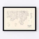 Vintage Map of Love County, Oklahoma 1936