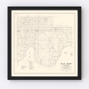 Vintage Map of Ellis County, Oklahoma 1936