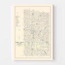 Vintage Map of Grady County, Oklahoma 1936