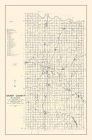 Vintage Map of Grady County, Oklahoma 1936