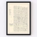 Vintage Map of Grady County, Oklahoma 1936