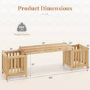 Patio Wooden Bench with Planter 2 Person Patio Bench-Natural by LJGDeals