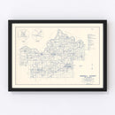 Vintage Map of Haskell County, Oklahoma 1936