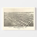 Vintage Map of Oklahoma City, Oklahoma 1890