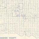 Vintage Map of Canadian County, Oklahoma 1936