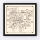 Vintage Map of Okmulgee, Oklahoma 1936