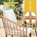 3 Piece Patio Bistro Set with Heavy Duty Metal Frame-Beige by LJGDeals